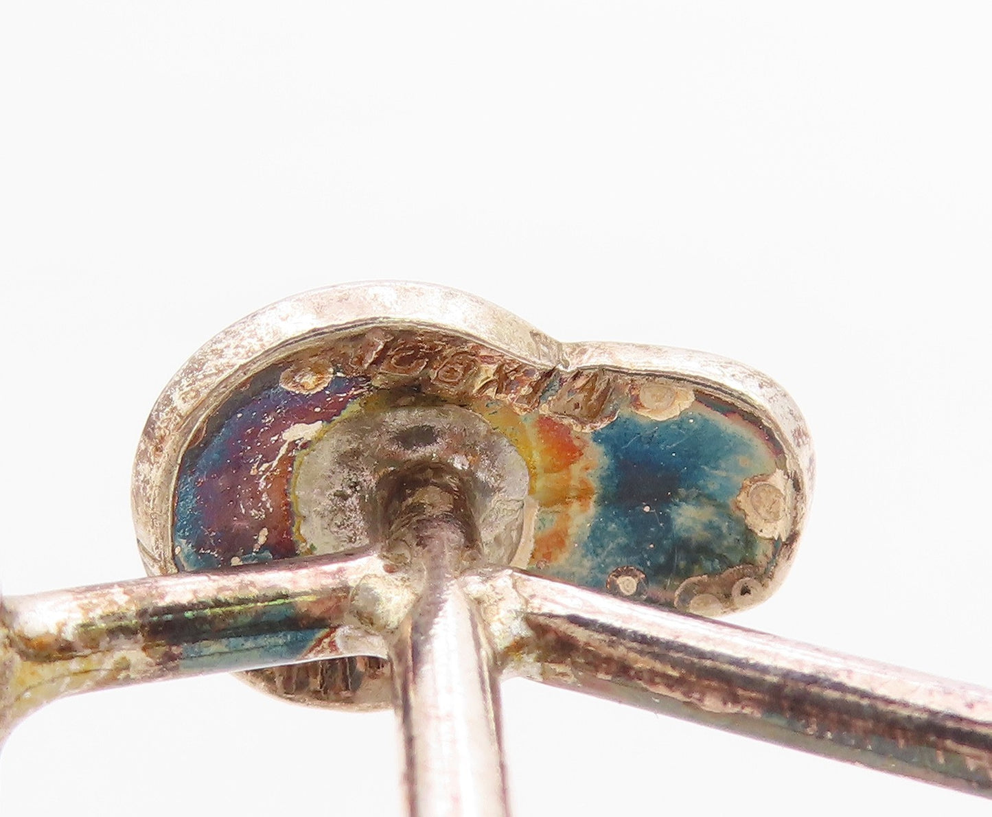 925 Sterling Silver  Vintage Shiny Bicycle Brooch Pin (MOVES)  BP8353