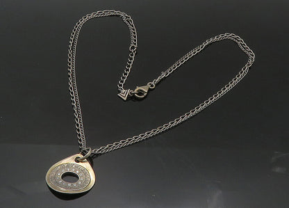 SILPADA 925 Silver  Vintage Cubic Zirconia Dark Tone Chain Necklace  NE3642