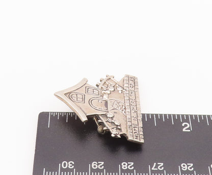 925 Sterling Silver Vintage Brooch Pin MARY ENGELBREIT Solid Carved Home BP10677