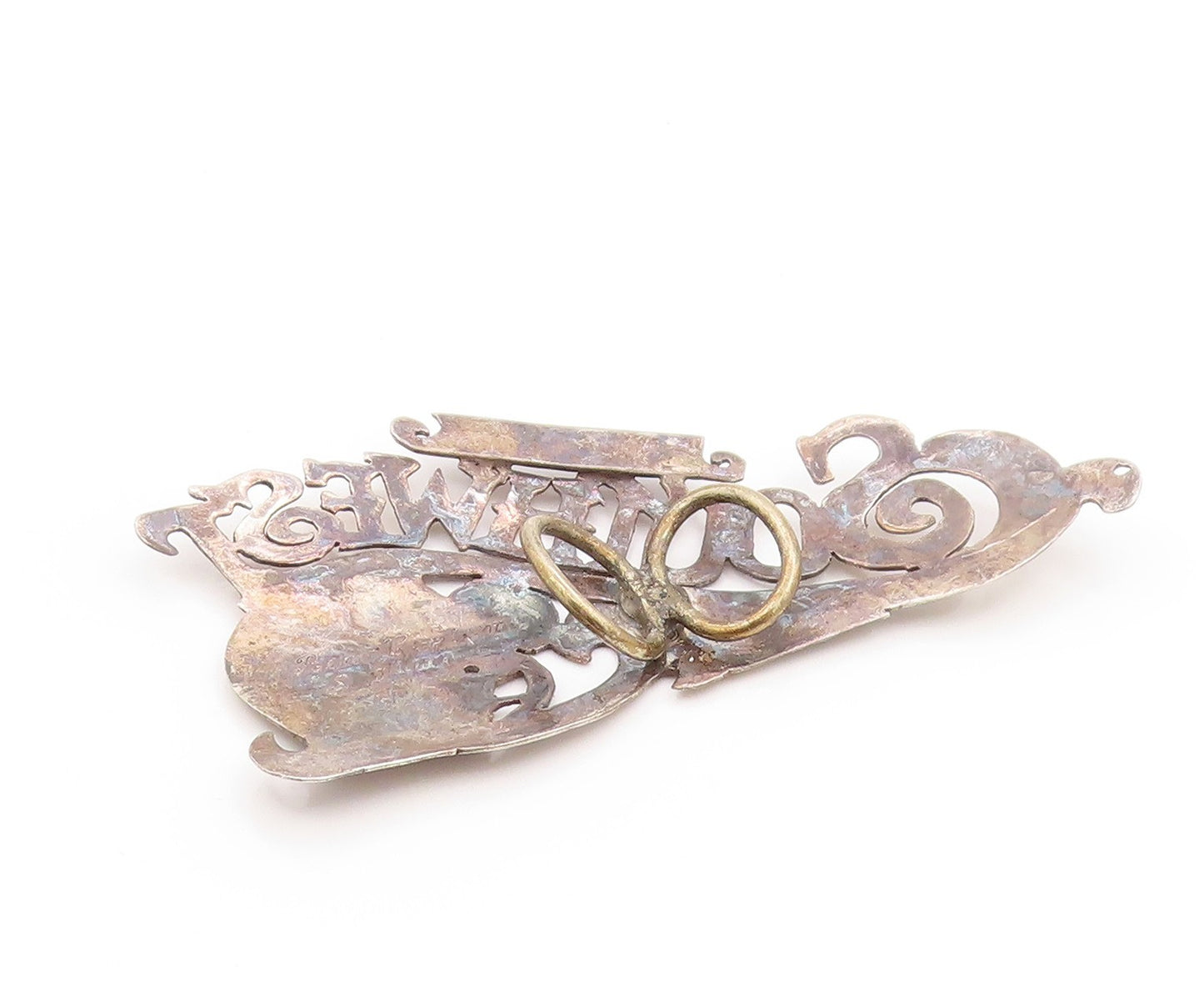 925 Sterling Silver Vintage Pendant Dark Tone Southwest Gilded Cannon  PT25136