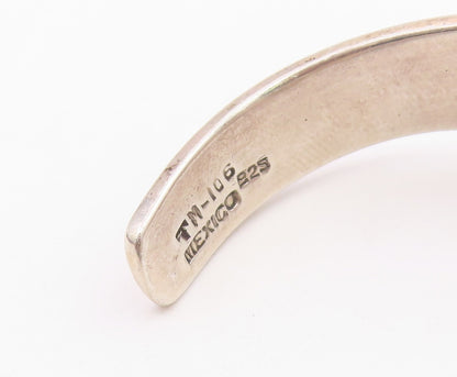 925 Sterling Silver Vintage Bracelet MEXICO Modernist Tapered Wave Cuff  BT12149