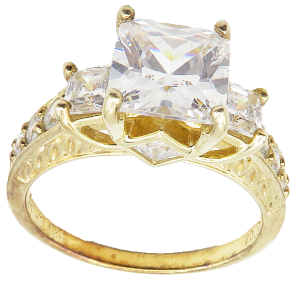 ROSS SIMON 925 Silver  Cubic Zirconia Solitaire Accent Ring Sz 10  RG9893