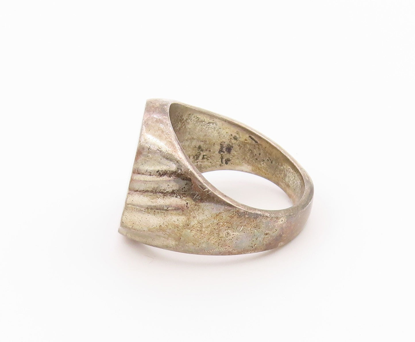 925 Sterling Silver Vintage Ring MEXICO Turquoise Statement Band Sz 9.5 RG36584