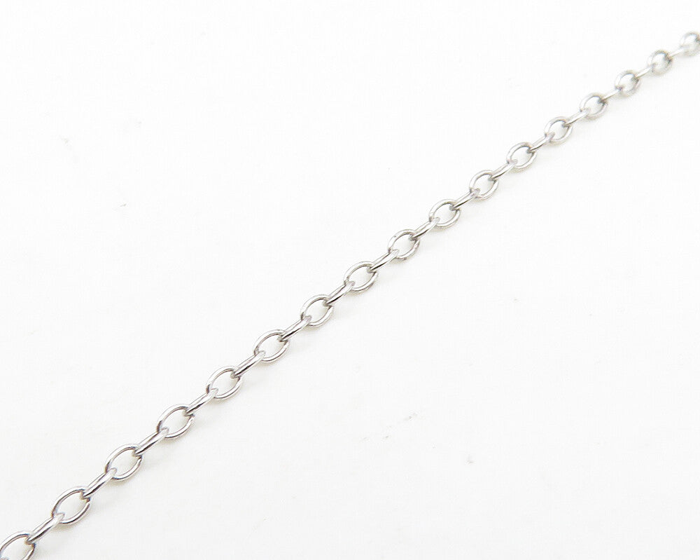 925 Sterling Silver  Shiny Cubic Zirconia Horse Shoe Chain Necklace  NE3135