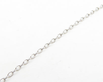 925 Sterling Silver  Shiny Cubic Zirconia Horse Shoe Chain Necklace  NE3135