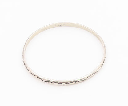 NAVAJO 925 Sterling Silver Vintage Etched Pattern Shiny Bangle Bracelet BT8214
