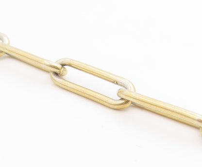 925 Sterling Silver Vintage Bracelet Gold Plated Classic Paperclip Link  BT11827