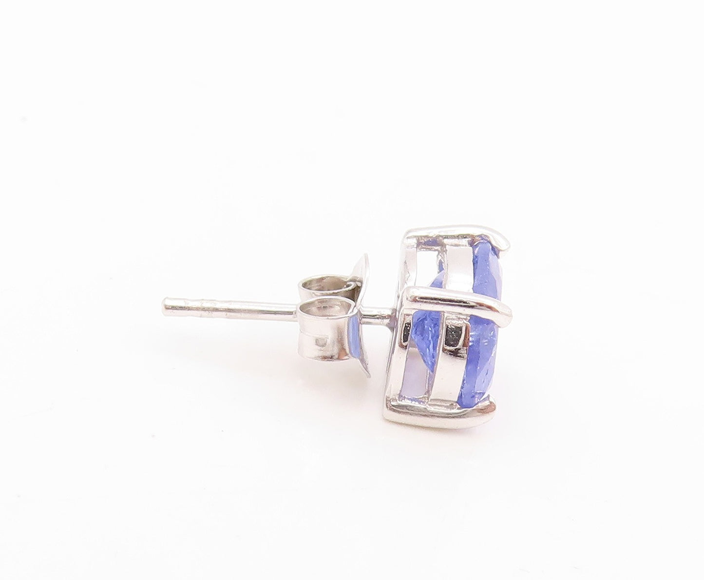 925 Sterling Silver Vintage Earrings Minimalist Oval Cut Tanzanite Studs EG14009