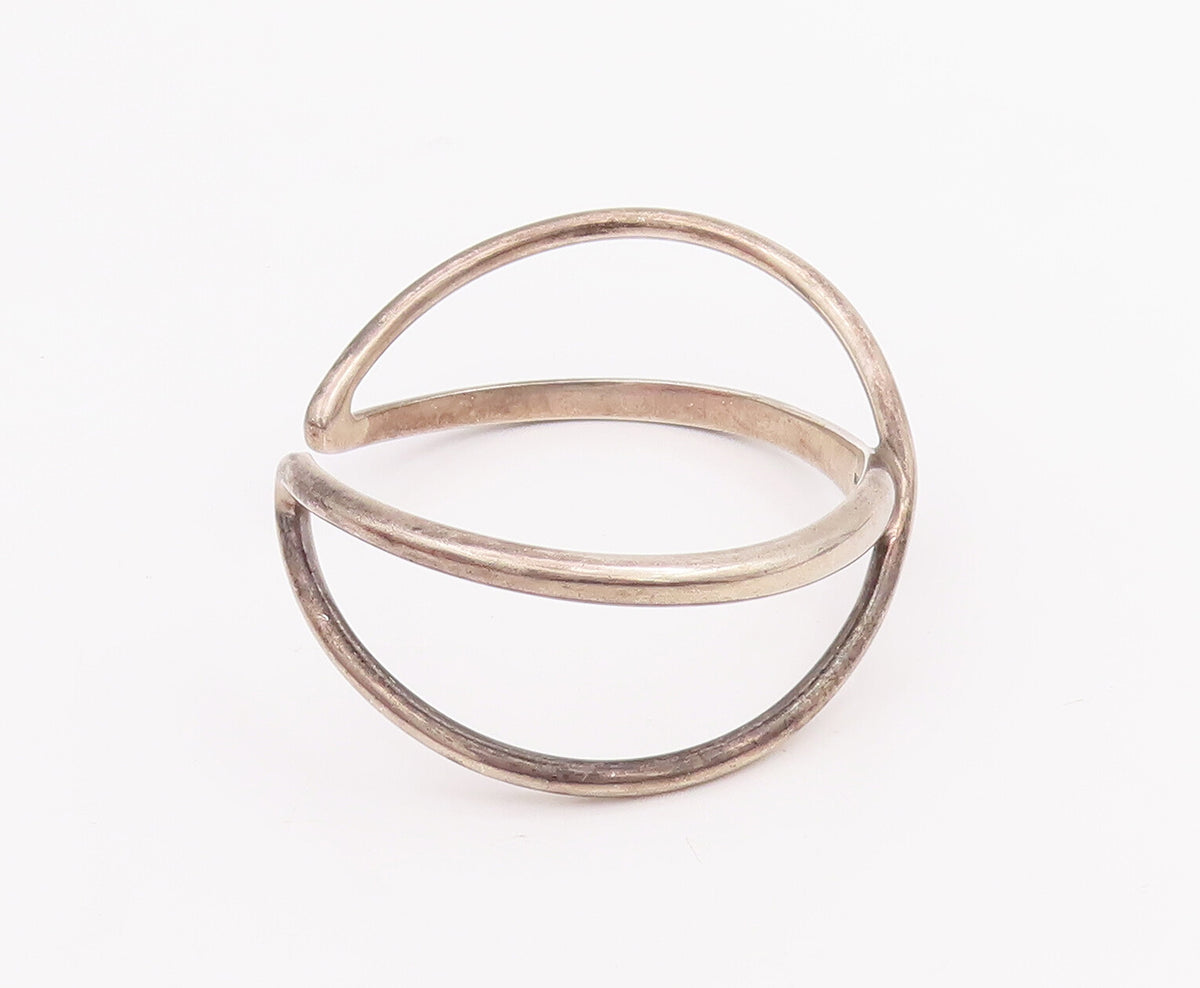 925 Sterling Silver Vintage Bracelet BAYANIHAN Designer Cutout Rod Cuff  BT10574