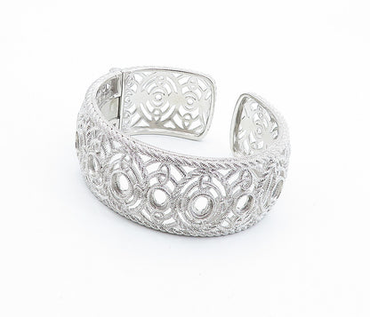 JUDITH RIPKA 925 Sterling Silver  Shiny Open Twist Design Cuff Bracelet BT2979