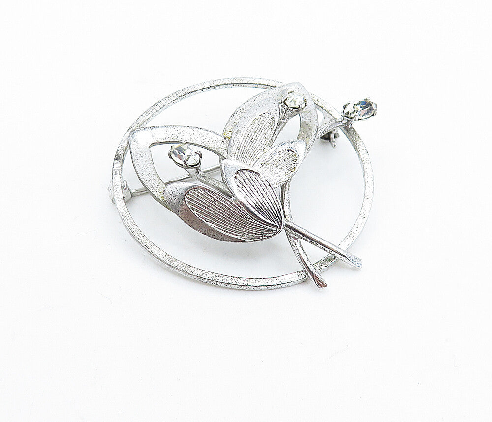 CARL ART 925 Sterling Silver  Vintage Topaz Flower Bunch Brooch Pin  BP2666