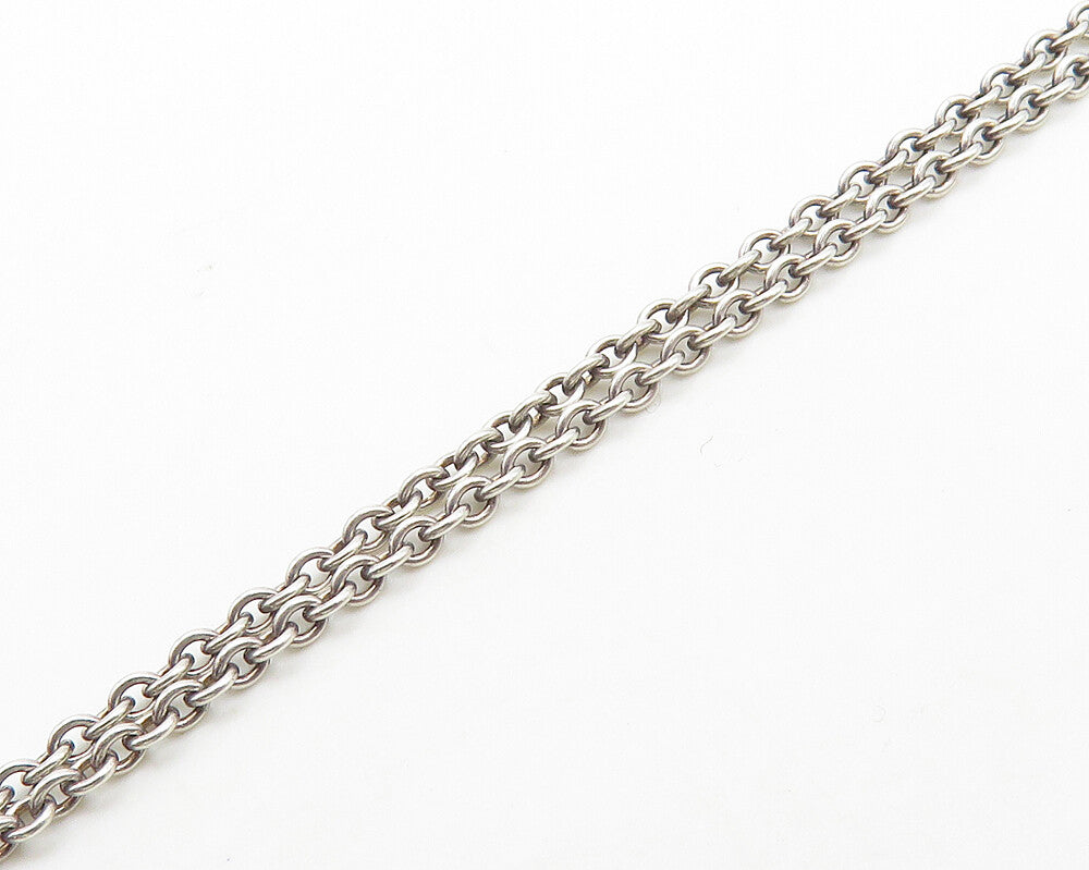 925 Sterling Silver  Vintage Smooth Infinity Love Hearts Thin Necklace  NE2816