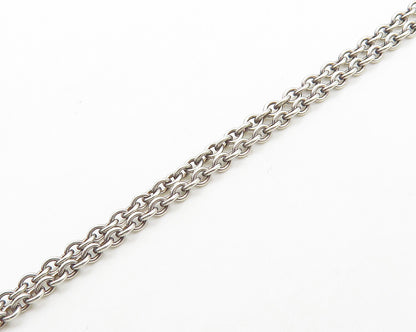 925 Sterling Silver  Vintage Smooth Infinity Love Hearts Thin Necklace  NE2816