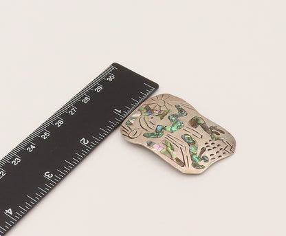 TAXCO 925 Sterling Silver Vintage Etched Background & Abalone Brooch Pin BP10225