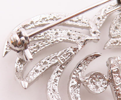 925 Sterling Silver  Vintage Shiny Topaz Island Palm Tree Brooch Pin  BP7885
