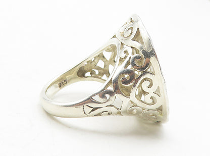 925 Sterling Silver  Vintage Shiny Hammered Dome Cocktail Ring Sz 7  RG12033