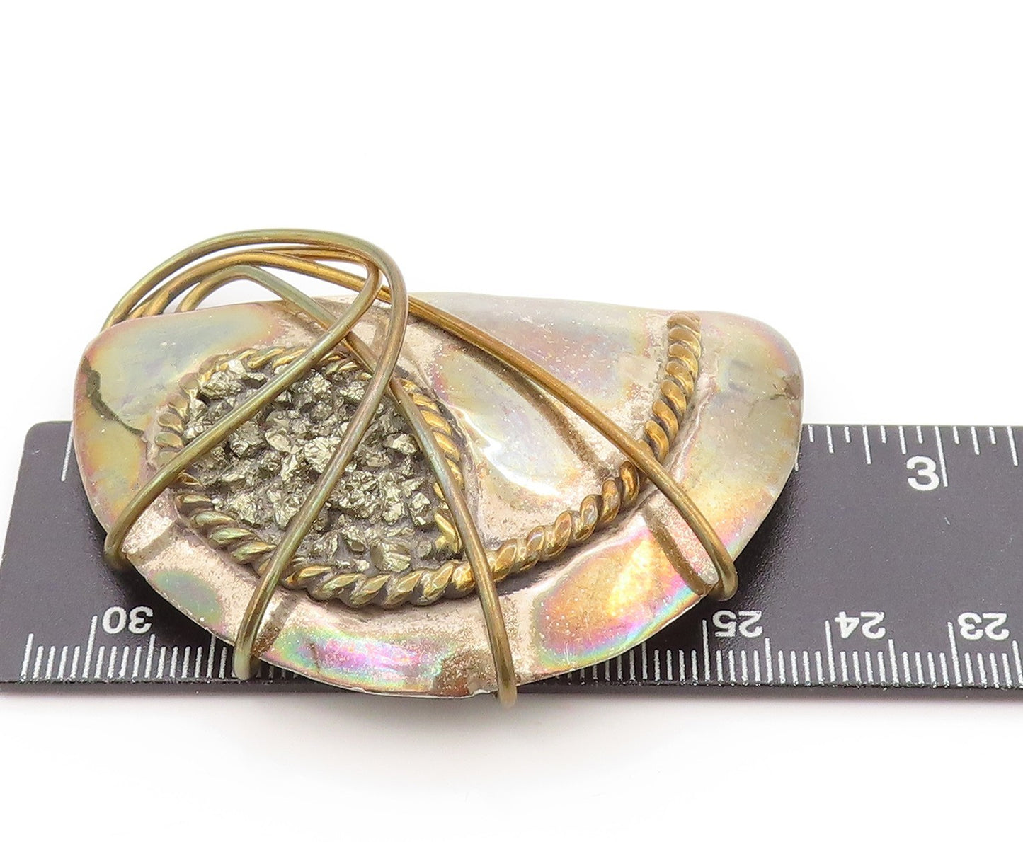 925 Sterling Silver Vintage Brooch Modernist Nested Geometric Design  BP11898