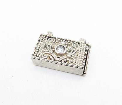925 Sterling Silver  Vintage Cubic Zirconia Swirl Pendant (OPENS)  PT4435