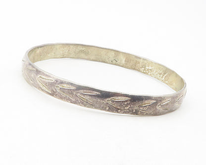 MEXICO 925 Sterling Silver  Vintage Arrow Etched Bangle Bracelet  BT4770