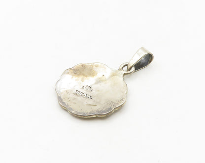 MEXICO 925 Sterling Silver  Vintage Oxidized Knot Pattern Pendant  PT15175