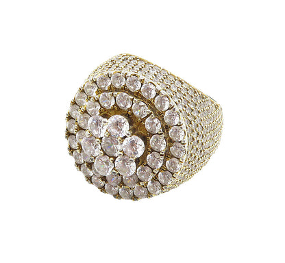 925 Sterling Silver  Vintage Cubic Zirconia Floral Cocktail Ring Sz 12  RG8675