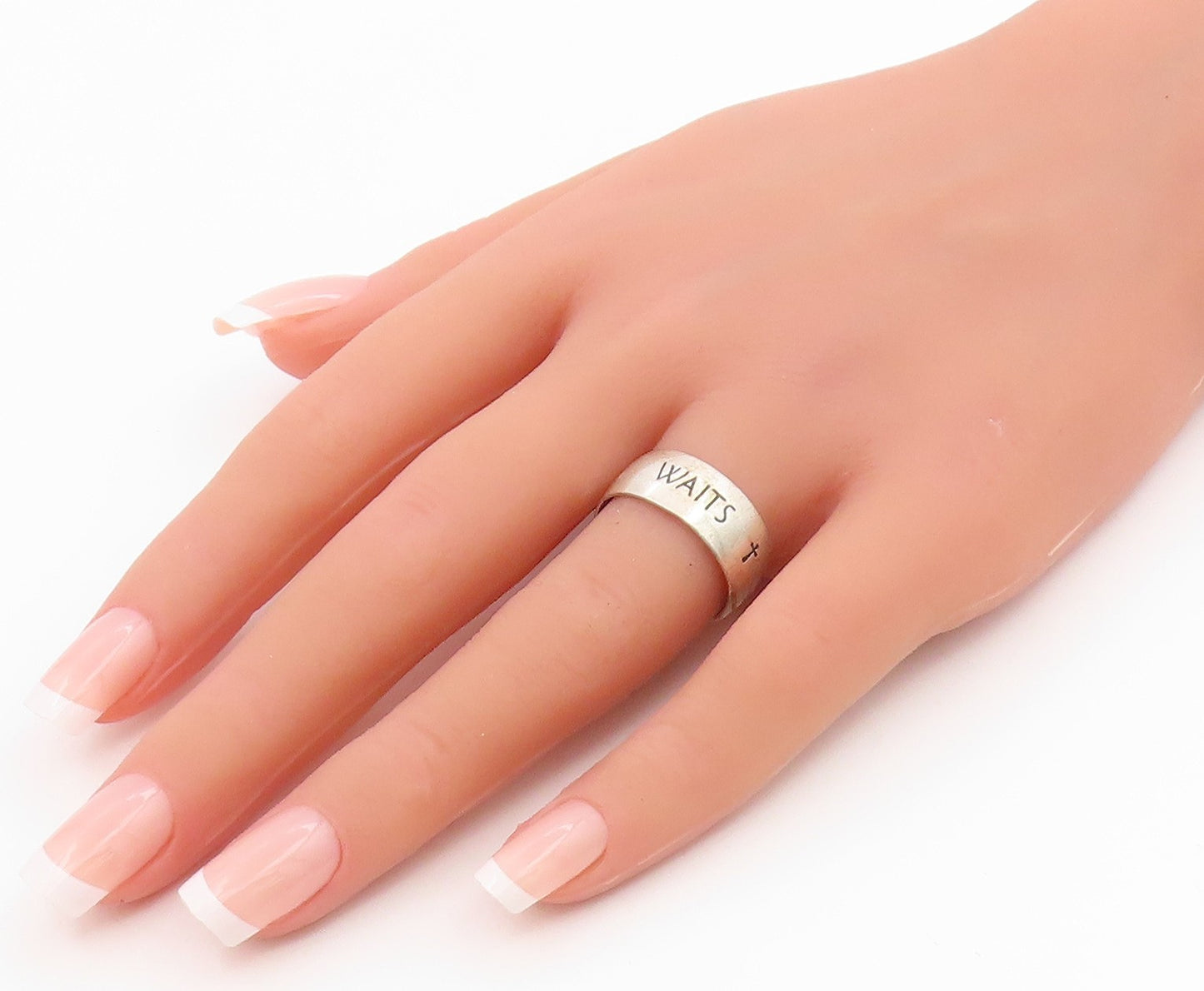 925 Sterling Silver Vintage Ring Engraved True Love Waits Band  Sz 8  RG35812