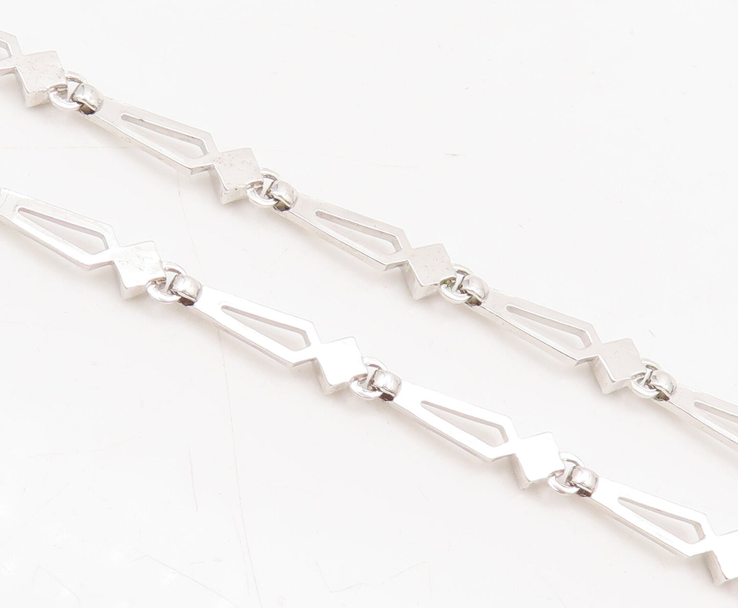 925 Sterling Silver  Vintage Swirly Rhinestone Musical Note Necklace  NE4076