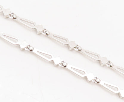 925 Sterling Silver  Vintage Swirly Rhinestone Musical Note Necklace  NE4076