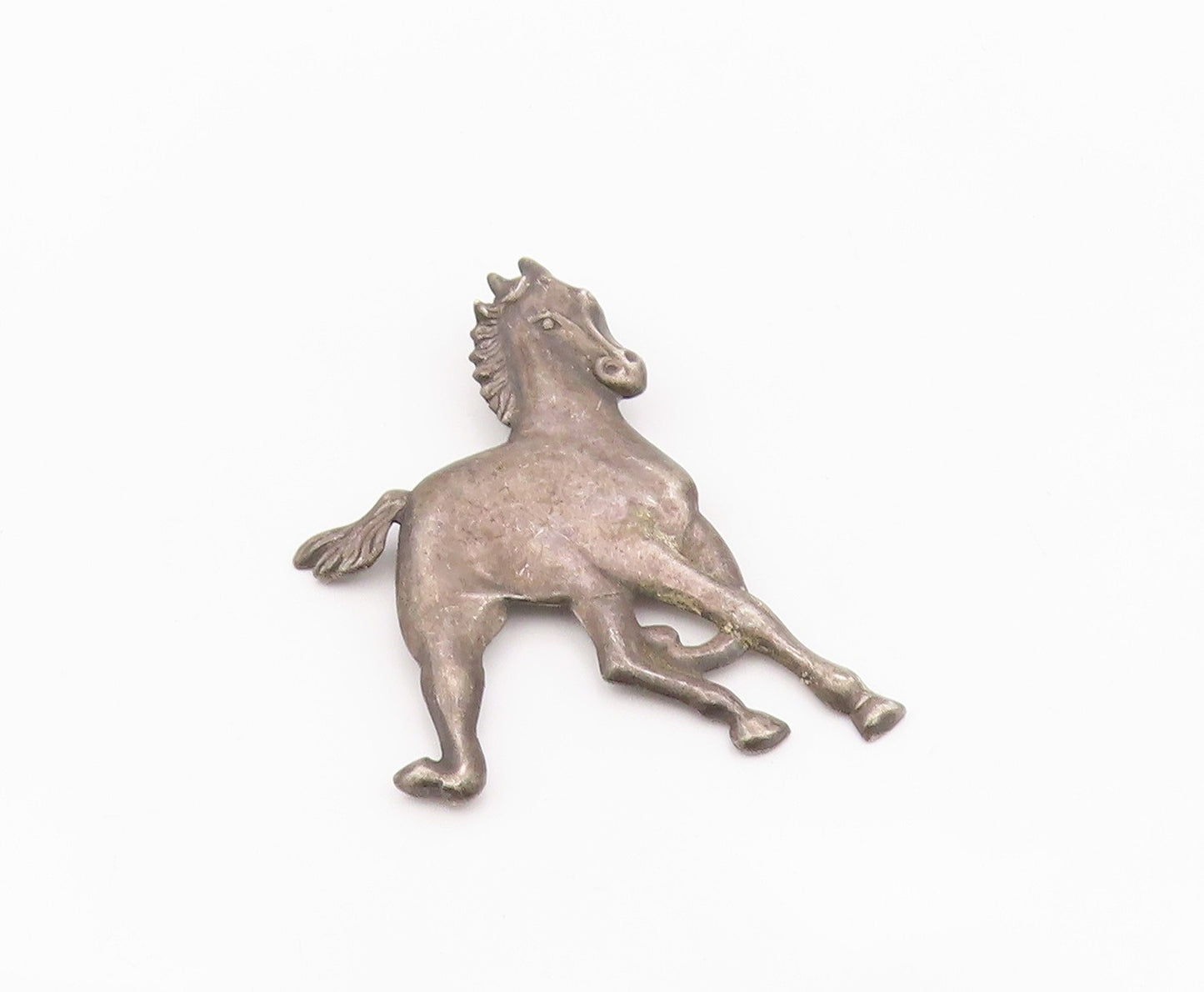 925 Sterling Silver Vintage Brooch Pin Classic Galloping Horse Figurine  BP12561