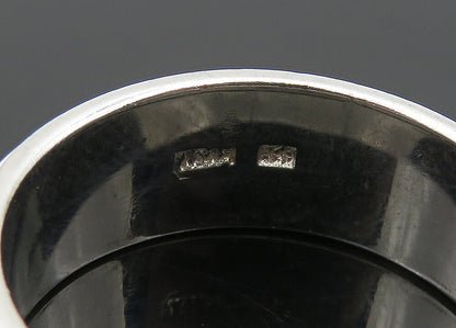 925 Sterling Silver  Vintage Shiny Cross Pattern Band Ring Sz 8.5  RG20705