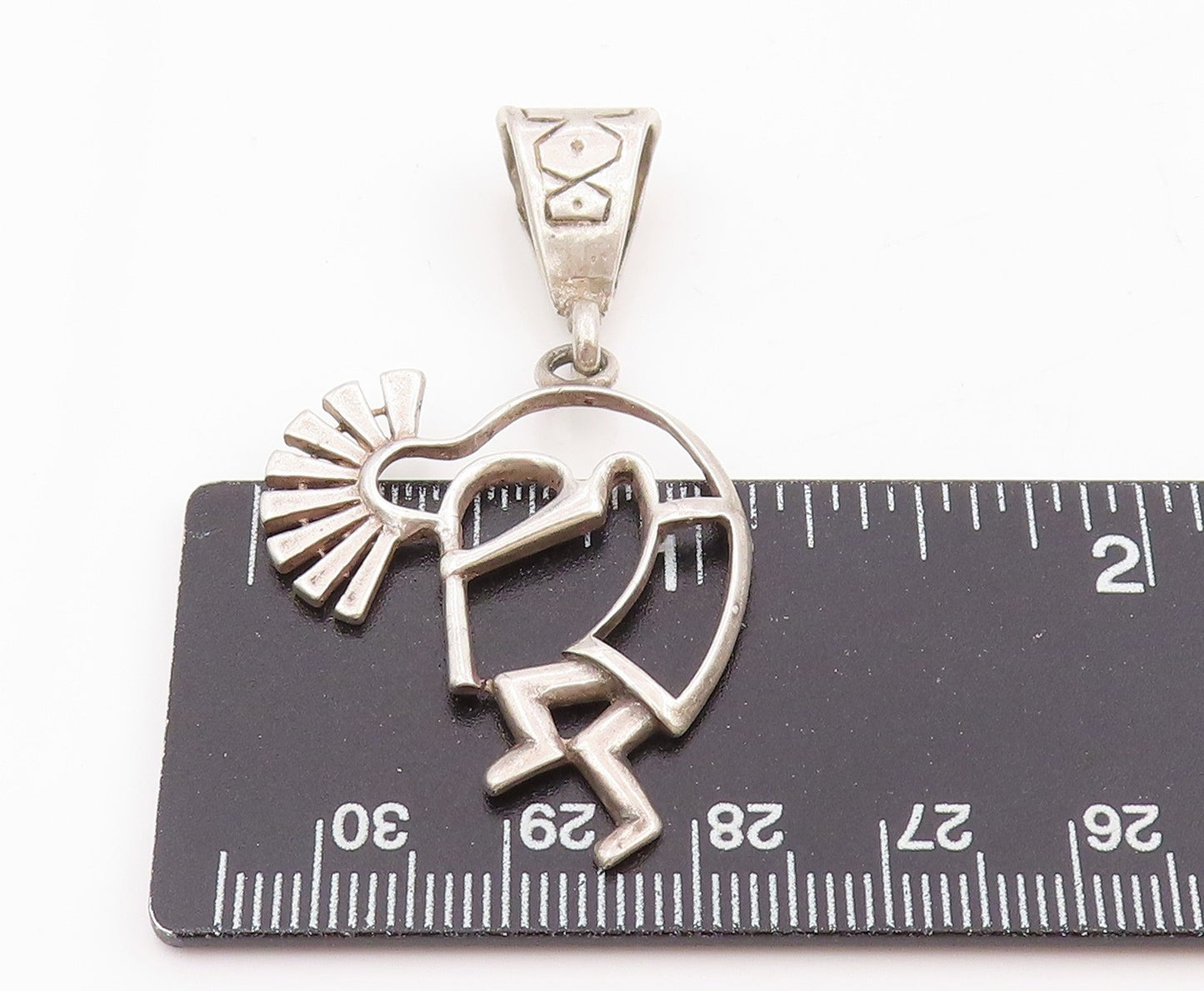 925 Sterling Silver Vintage Pendant Kokopelli Flute Player Outline Charm PT25512