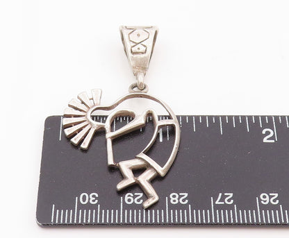 925 Sterling Silver Vintage Pendant Kokopelli Flute Player Outline Charm PT25512