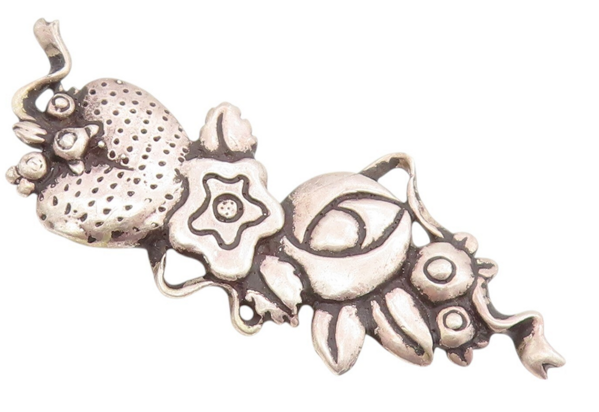 925 Sterling Silver Vintage Brooch Designer Brutalist Collage Cutout  BP11487