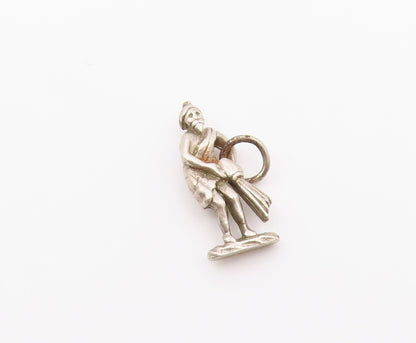 925 Sterling Silver  Vintage Petite Figure Pouring Water Drop Pendant  PT8143
