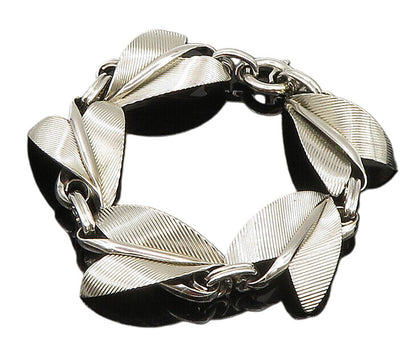 NAPIER 925 Silver  Vintage Linear Textured Pointed Abstract Bracelet  BT9452