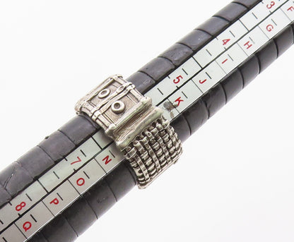 925 Sterling Silver Vintage Ring Textured Woven Statement Band  Sz 6  RG36406