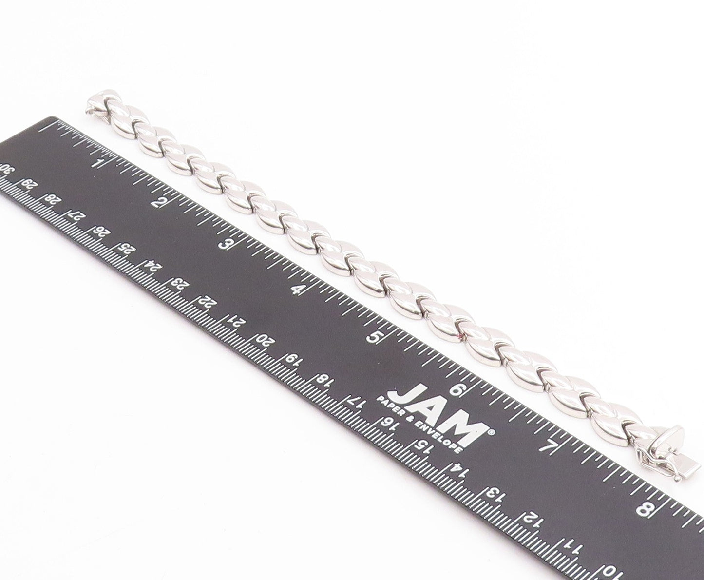 925 Sterling Silver Vintage Bracelet Intertwined Polished Link Chain   BT11476