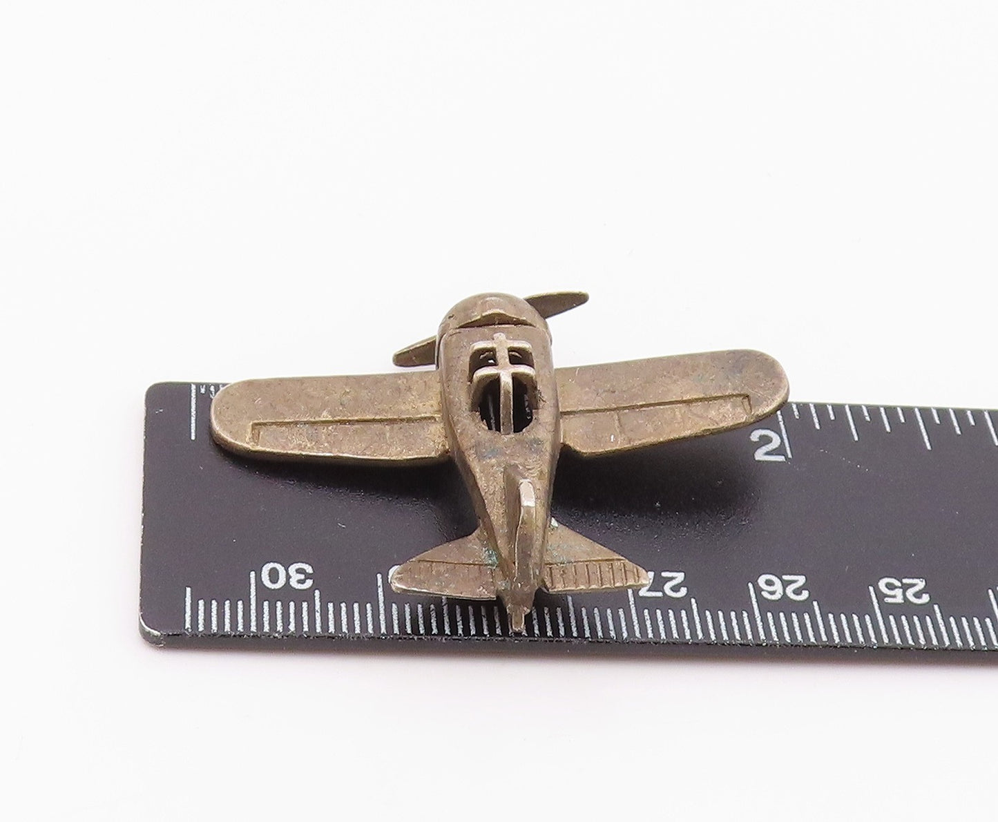 925 Sterling Silver  Vintage Dark Tone Airplane Table Trinket  TR2710