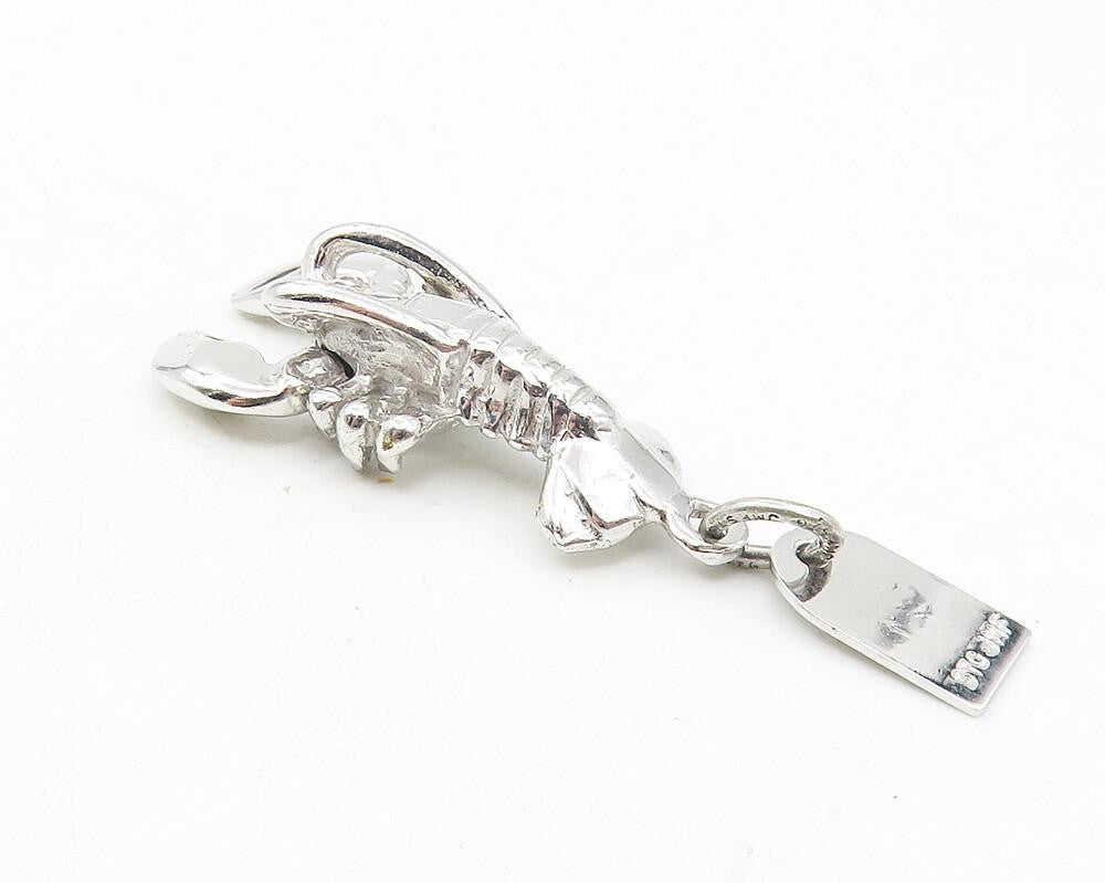 925 Sterling Silver  Vintage Petite Shiny Lobster New Orleans Pendant  PT9371