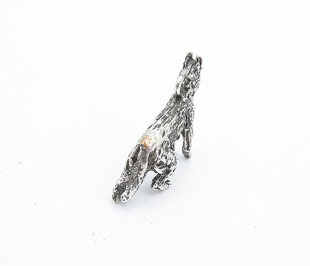 925 Sterling Silver  Vintage Petite Dark Tone Sculpted Dog Pendant  PT5258