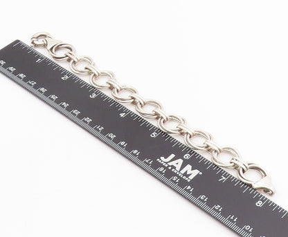 925 Sterling Silver Vintage Bracelet Interlocking Geometric Circles BT11558