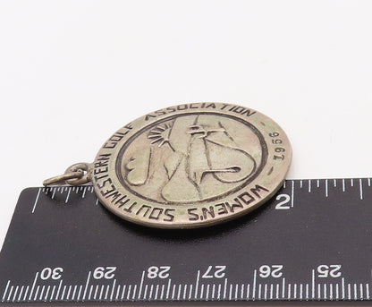 925 Sterling Silver Vintage Pendant 1956 Antique Women Golf Association  PT23575