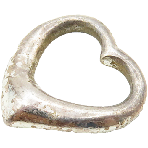 925 Sterling Silver  Vintage Petite Smooth Open Love Heart Pendant  PT12709