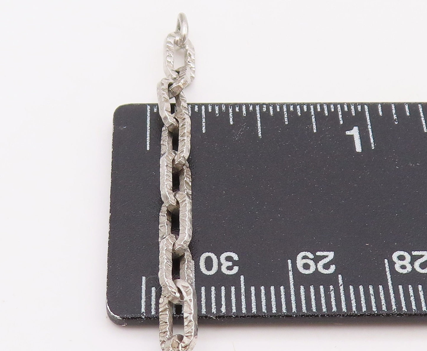 925 Sterling Silver Vintage Necklace Minimalist Hollow Over Link Chain  NE4690