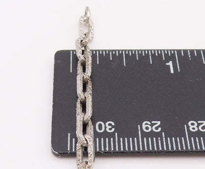 925 Sterling Silver Vintage Necklace Minimalist Hollow Over Link Chain  NE4690