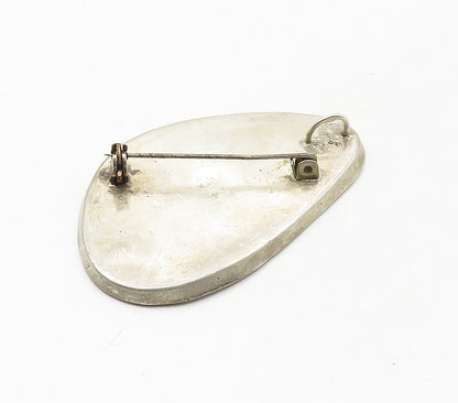 ISRAEL 925 Sterling Silver  Vintage Eilat Mosaic Pattern Brooch Pin  BP6580