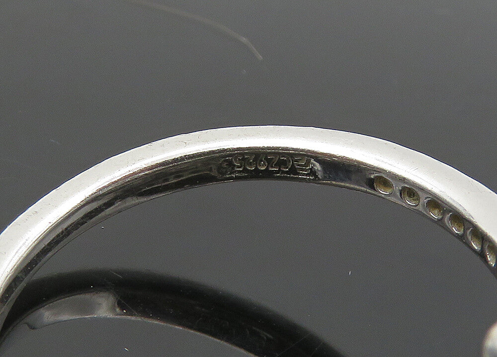 925 Sterling Silver  Vintage Cubic Zirconia Bypass Band Ring Sz 8  RG21655