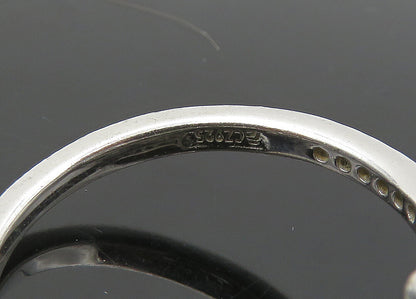 925 Sterling Silver  Vintage Cubic Zirconia Bypass Band Ring Sz 8  RG21655