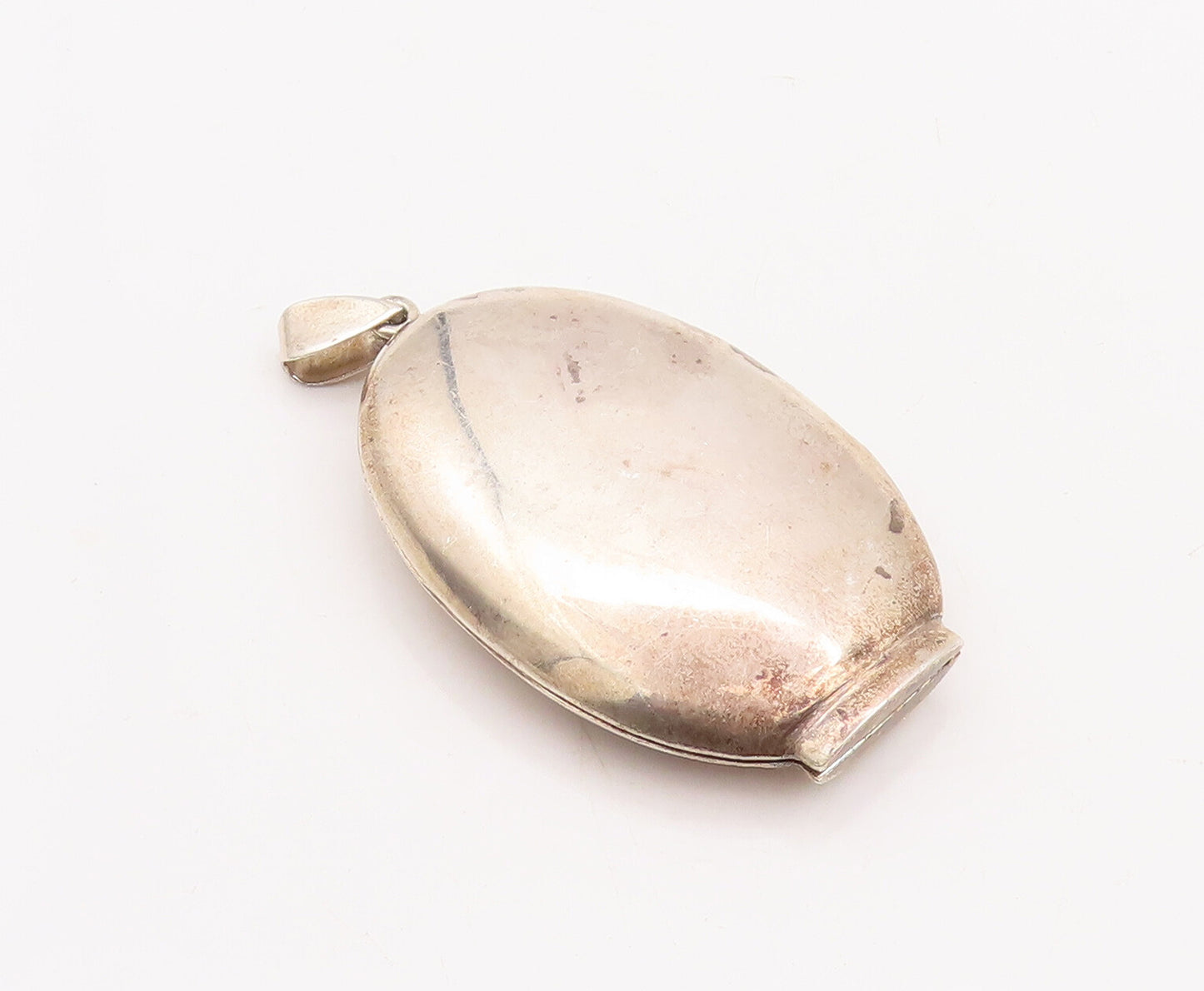 925 Sterling Silver Vintage Pendant Swirly Carved Oval Locket (OPENS)  PT23184