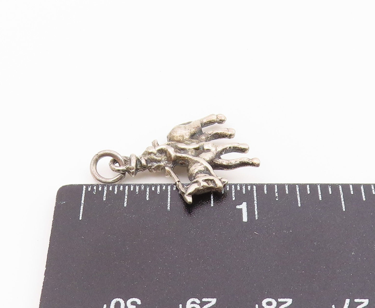 925 Sterling Silver  Vintage Petite Man Riding Horse Pendant  PT15896